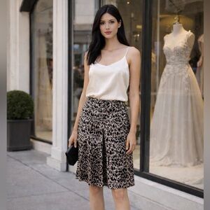 un deux trois Silk Belted Skirt Made in Paris